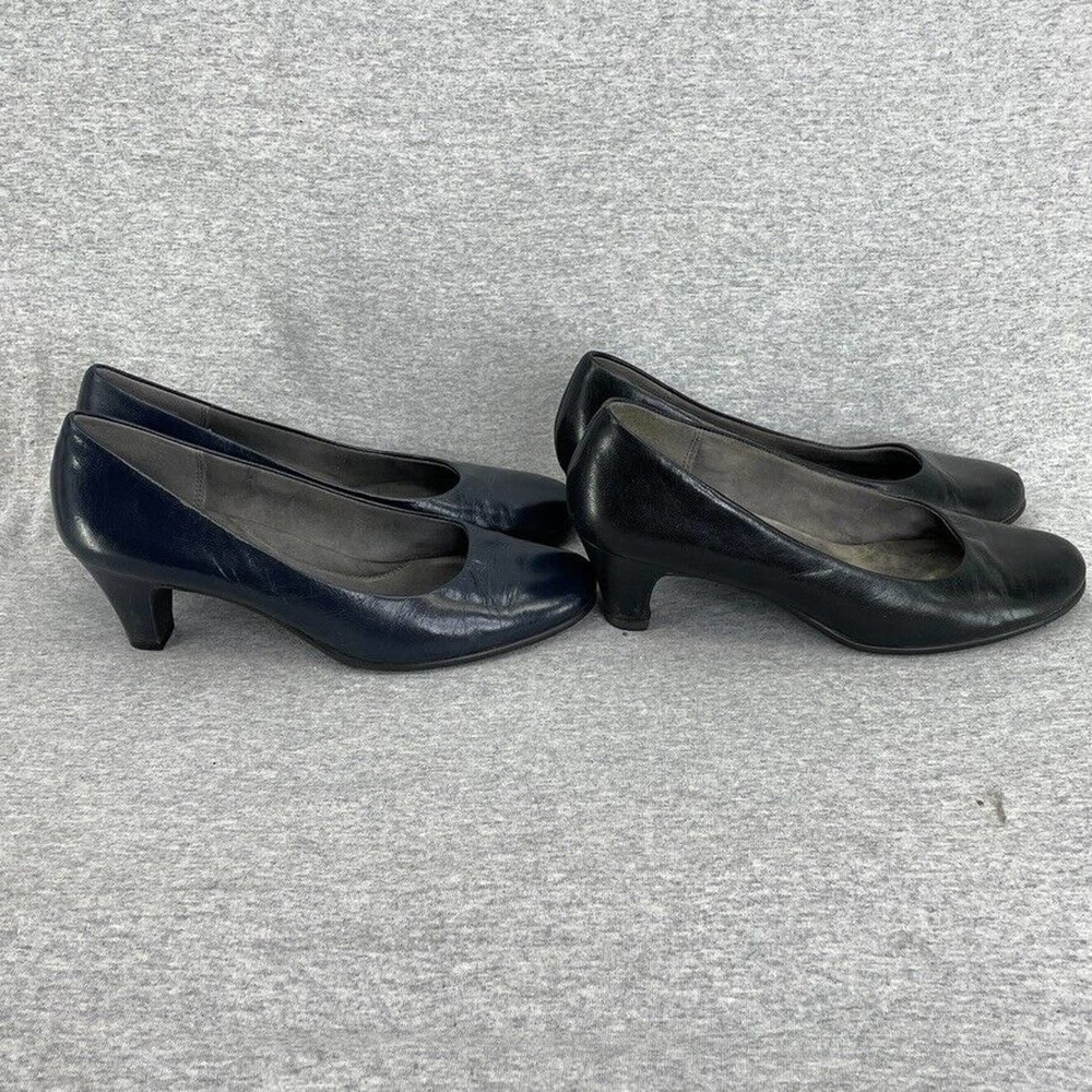 Aerosole Heels Leather Black Blue Bundle Lot Slip On Pumps Shoes Womens 9.5 M